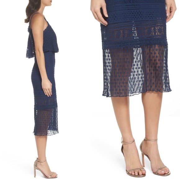 ๐๐ Foxiedox แฆ Strappy Lace Midi Dress แฆ Midnite - Picture 2 of 8